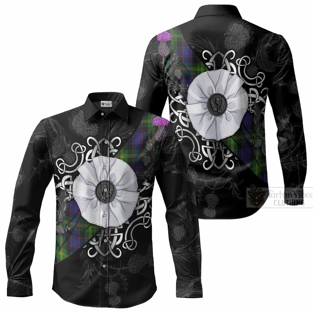Watson Tartan Long Sleeve Button Shirts Jacobite White Rose Men's Shirt - Tartan Vibes Clothing