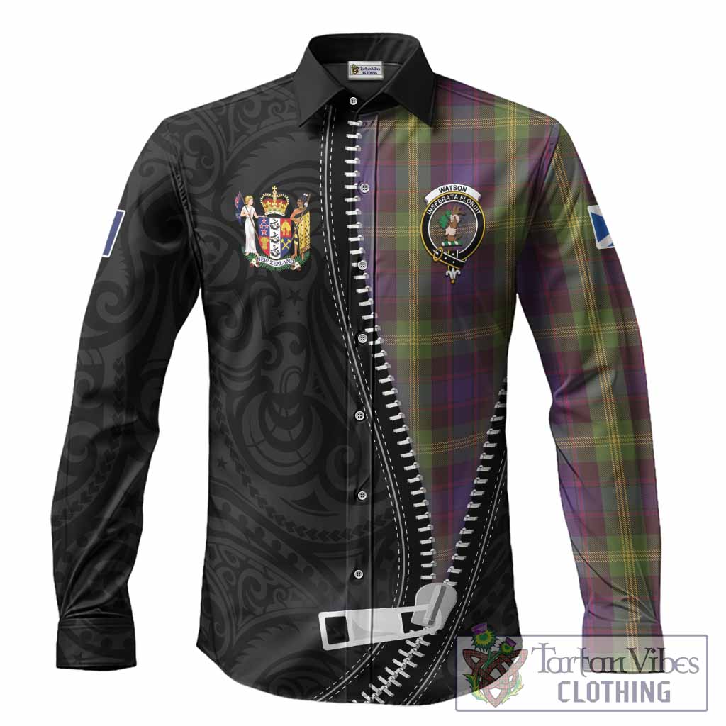 Watson Tartan Long Sleeve Button Shirts New Zealand Pattern Unique Zipper Stylized