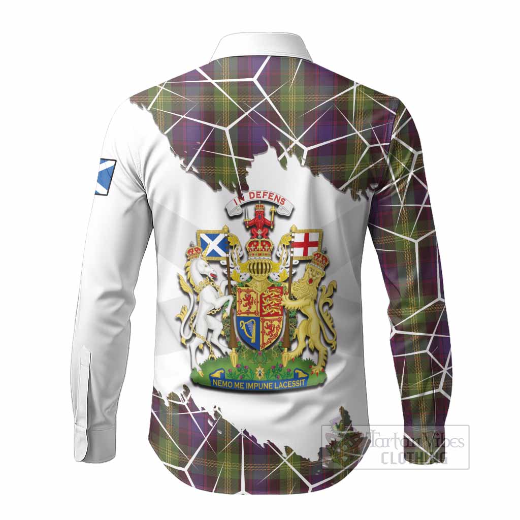 Watson Tartan Long Sleeve Button Shirts with Family Crest and Lion Rampant Grunge Style