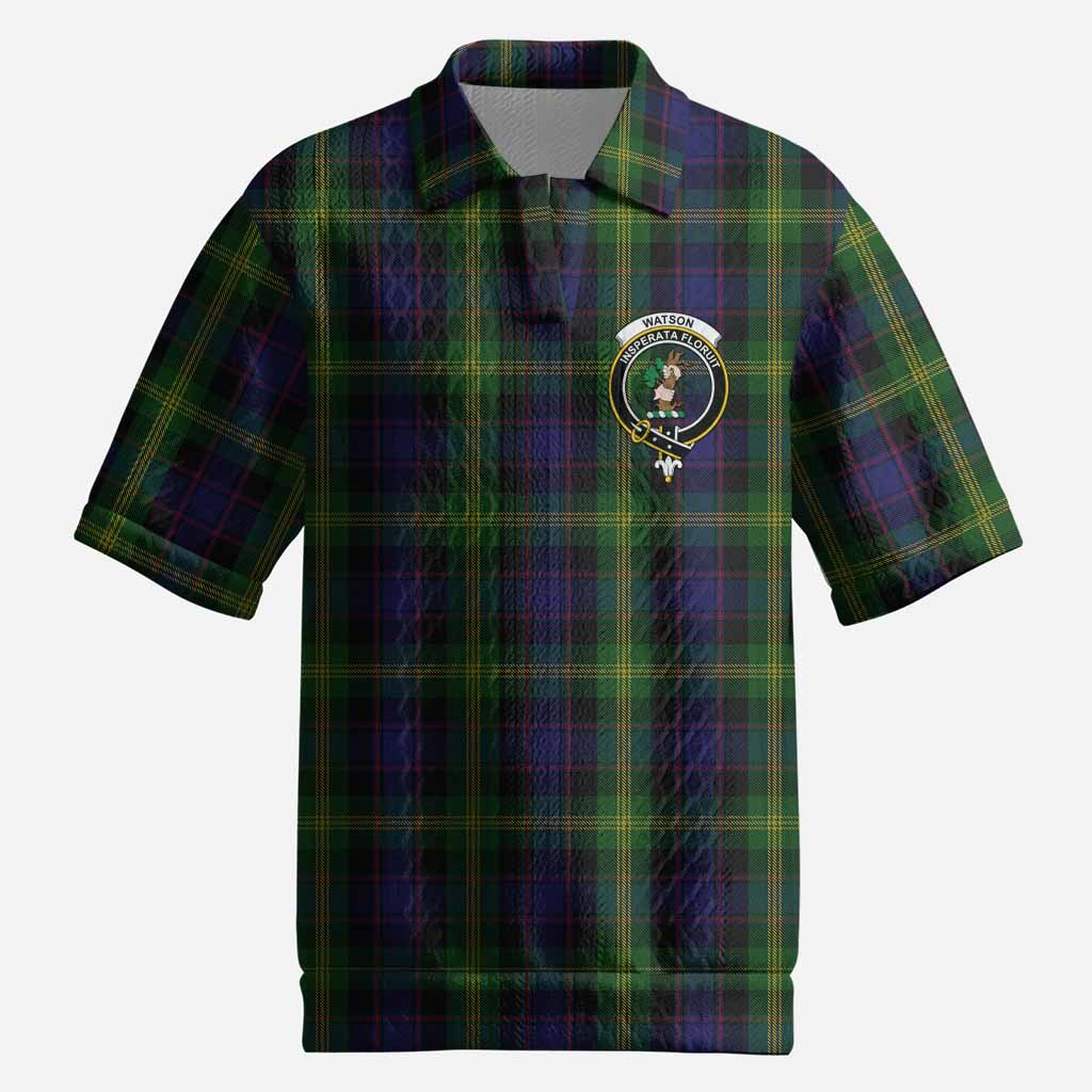 Watson Tartan Men’s Polo Sweater Top with Family Crest