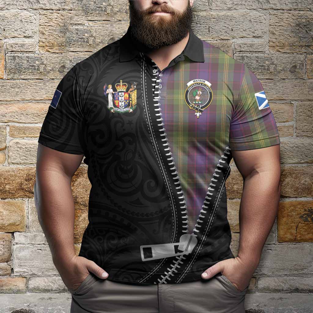 Watson Tartan Polo Shirt New Zealand Pattern Unique Zipper Stylized