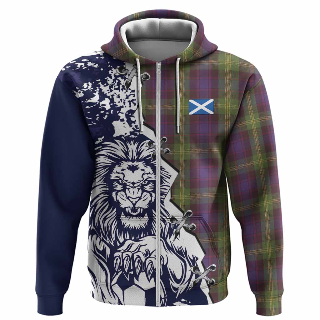 Watson Tartan Scottish Hoodie Angry Lion With Soccer Ball Style
