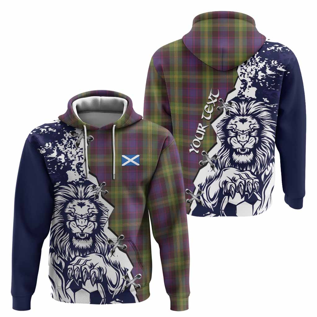 Watson Tartan Scottish Hoodie Angry Lion With Soccer Ball Style
