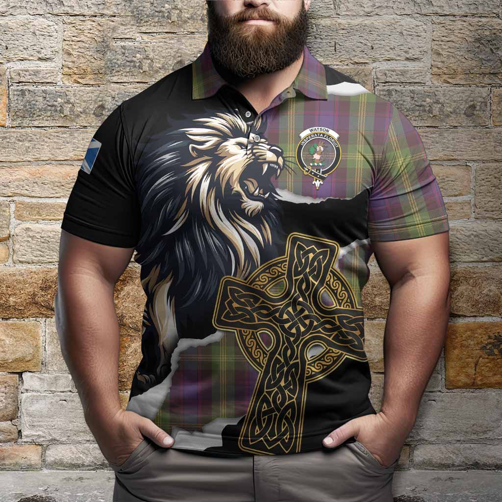 Watson Tartan Scottish Polo Shirt Lion Celtic Heritage