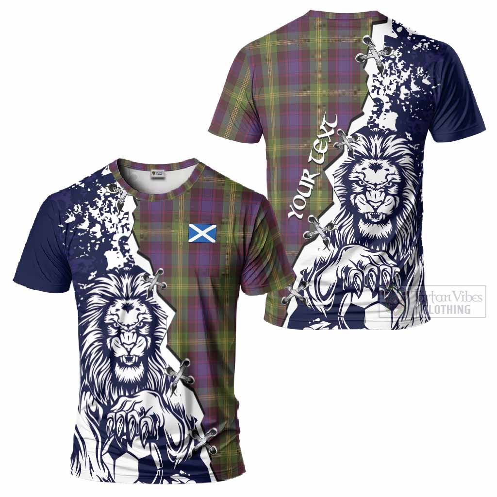 Watson Tartan Scottish T-Shirt Angry Lion With Soccer Ball Style