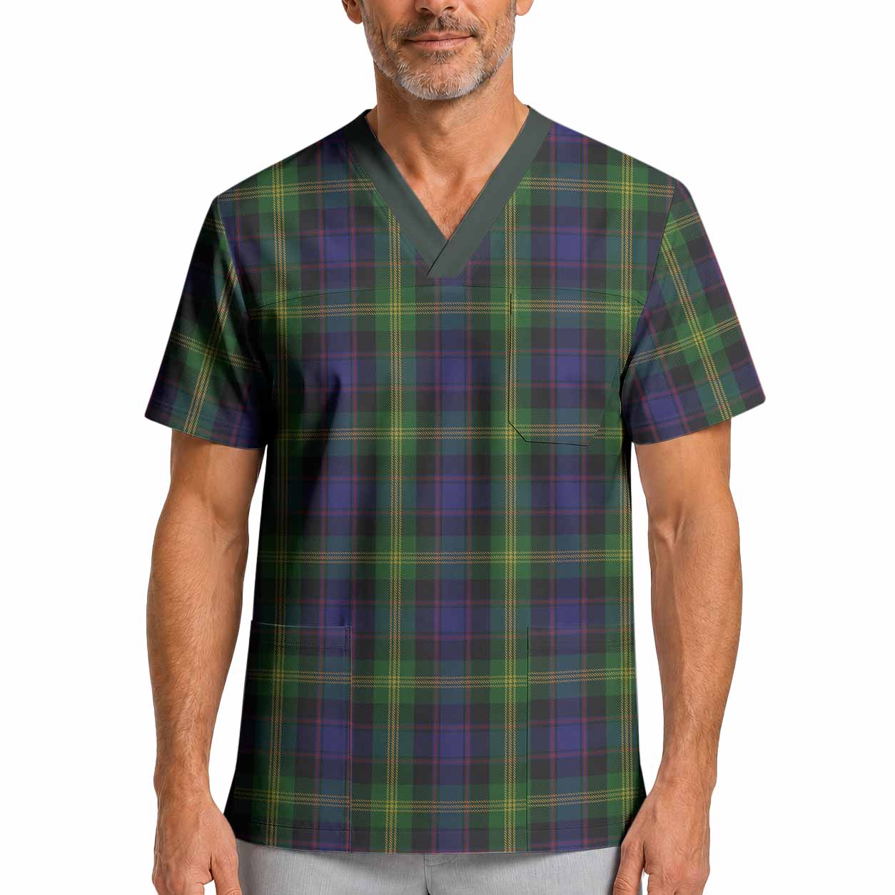 Watson Tartan Scrub Top XL - Tartan Vibes Clothing