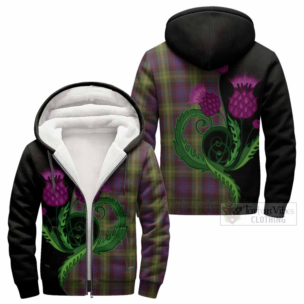 Watson Tartan Sherpa Hoodie Traditional Scottish Thistle