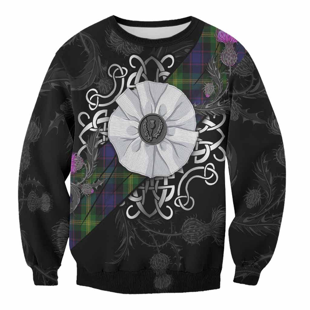 Watson Tartan Sweatshirt Jacobite White Rose Unisex - Tartan Vibes Clothing