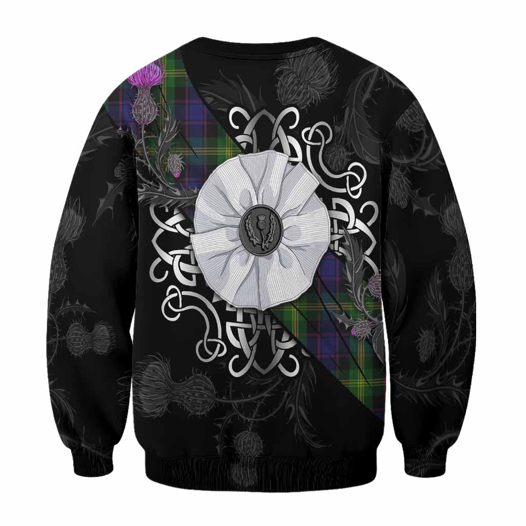 Watson Tartan Sweatshirt Jacobite White Rose - Tartan Vibes Clothing