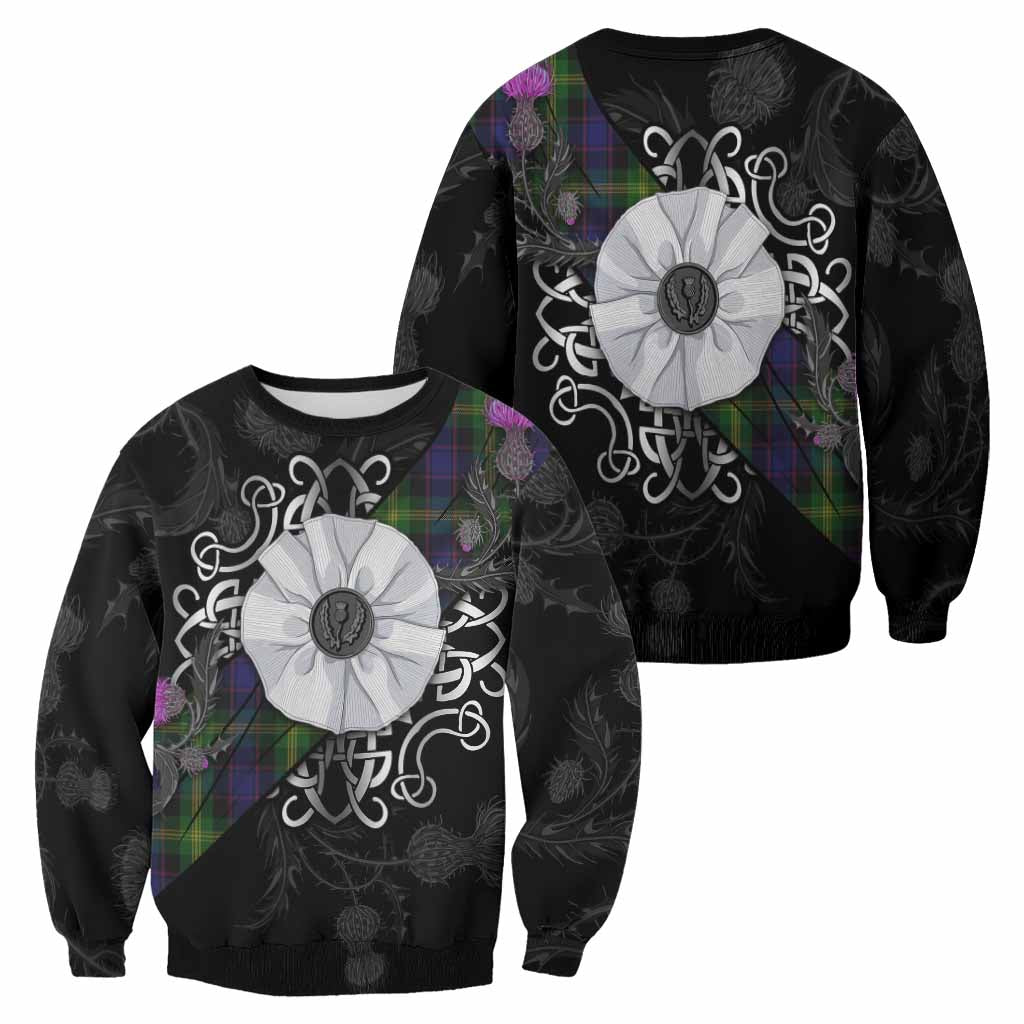 Watson Tartan Sweatshirt Jacobite White Rose - Tartan Vibes Clothing