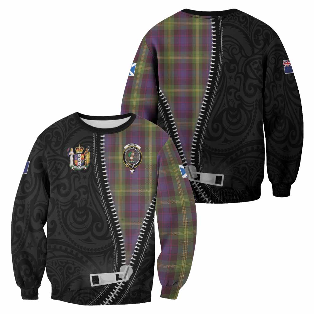 Watson Tartan Sweatshirt New Zealand Pattern Unique Zipper Stylized