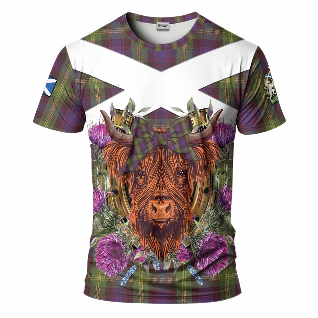 Watson Tartan T-Shirt Scottish Thistle Heilan Coo