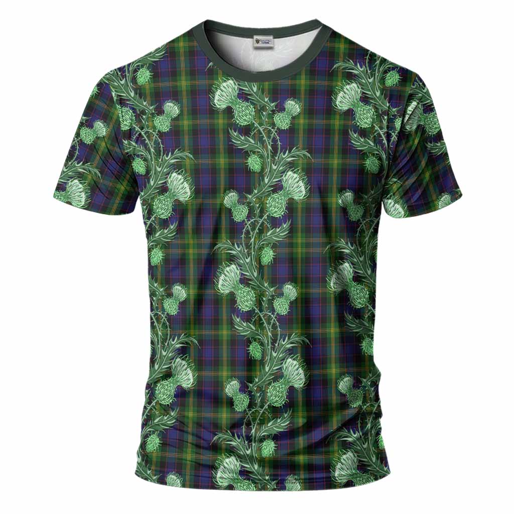 Watson Tartan T-Shirt Seamless Scottish Thistle Flowers