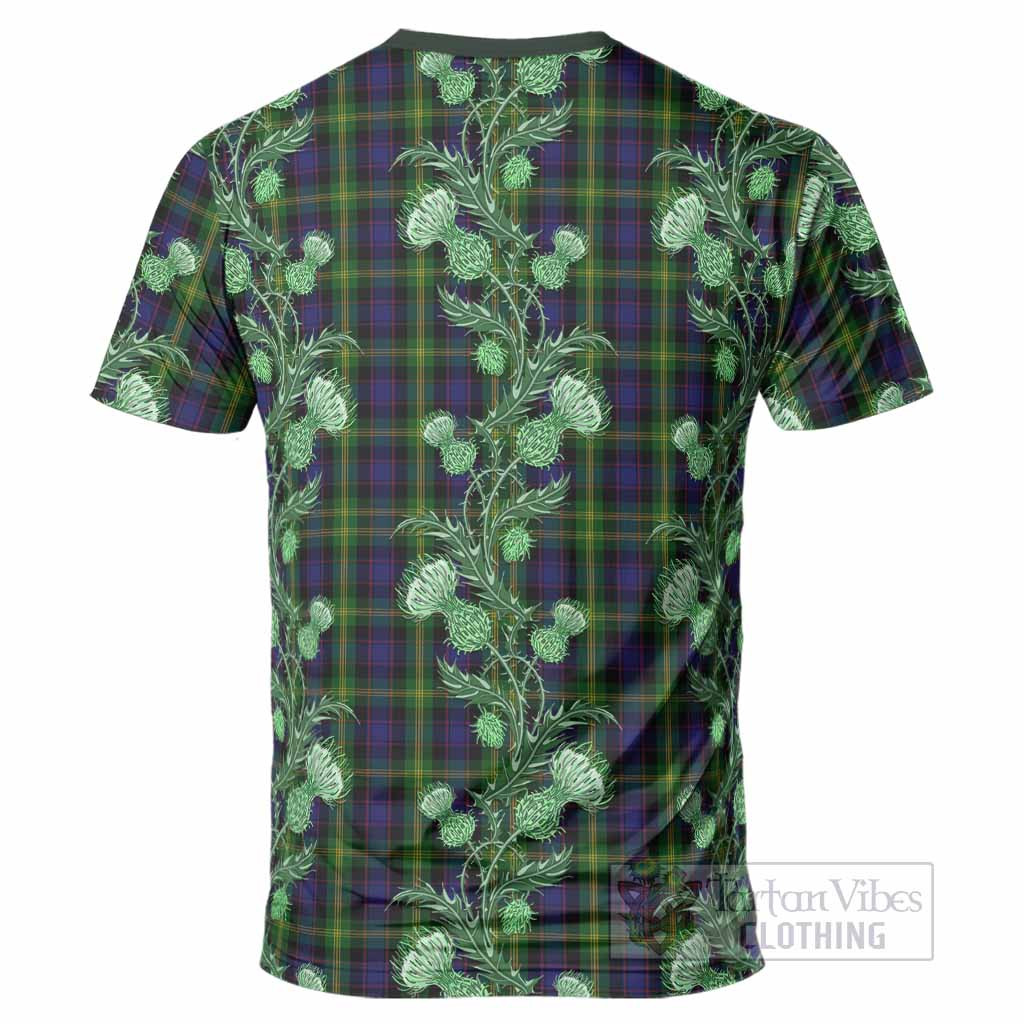 Watson Tartan T-Shirt Seamless Scottish Thistle Flowers