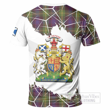Watson Tartan T-Shirt with Family Crest and Lion Rampant Grunge Style