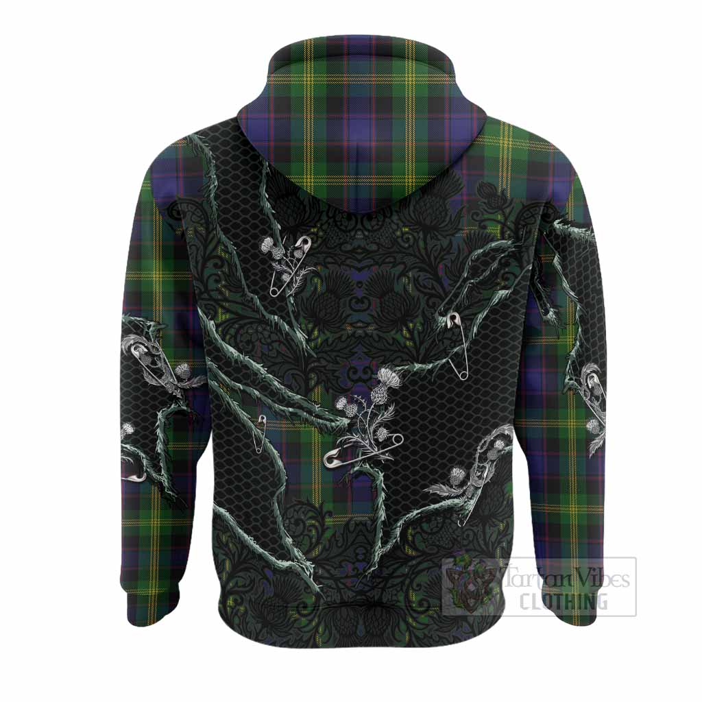 Watson Tartan Thistle Dark Gothic Hoodie - Tartan Vibes Clothing