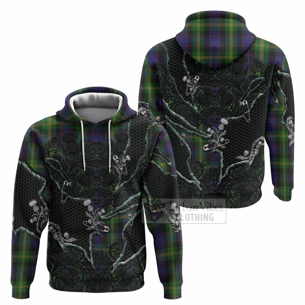 Watson Tartan Thistle Dark Gothic Hoodie - Tartan Vibes Clothing