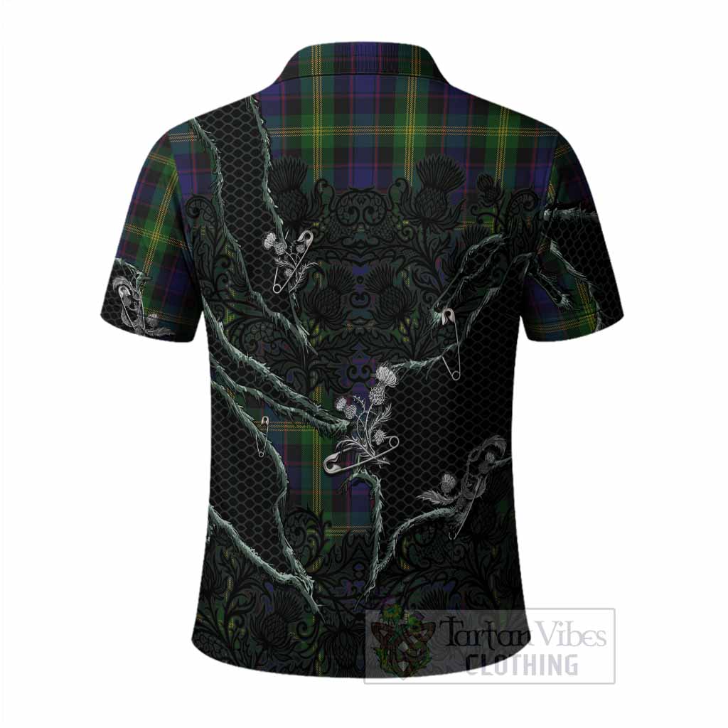 Watson Tartan Thistle Dark Gothic Polo Shirt - Tartan Vibes Clothing