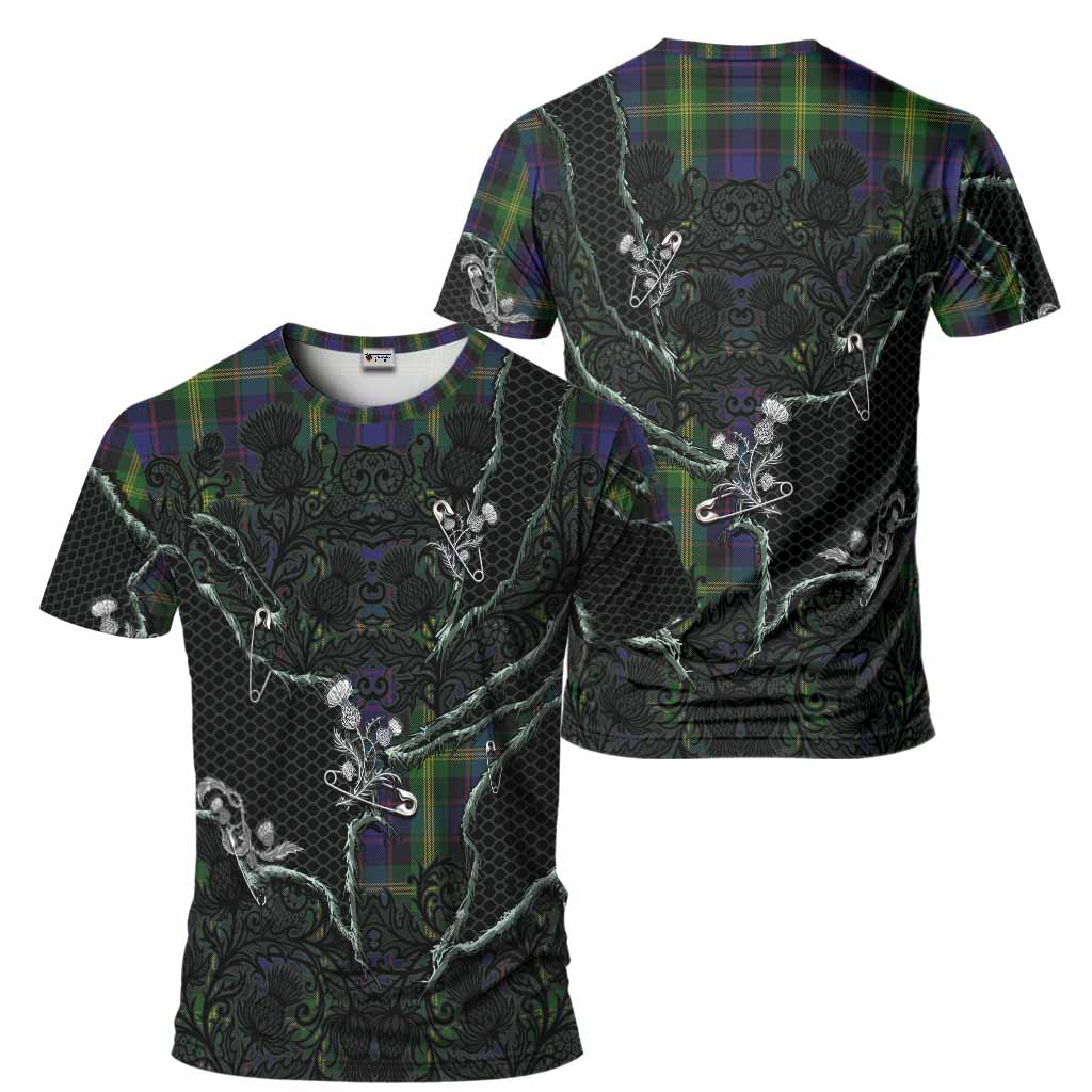 Watson Tartan Thistle Dark Gothic T-Shirt - Tartan Vibes Clothing