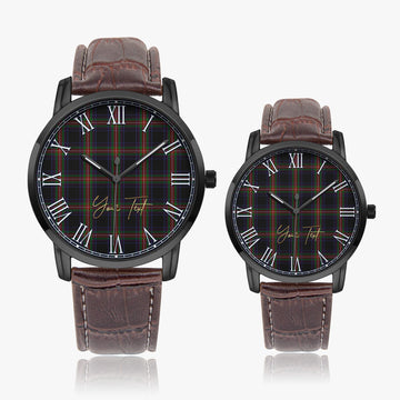 Watt Tartan Personalized Your Text Leather Trap Quartz Watch