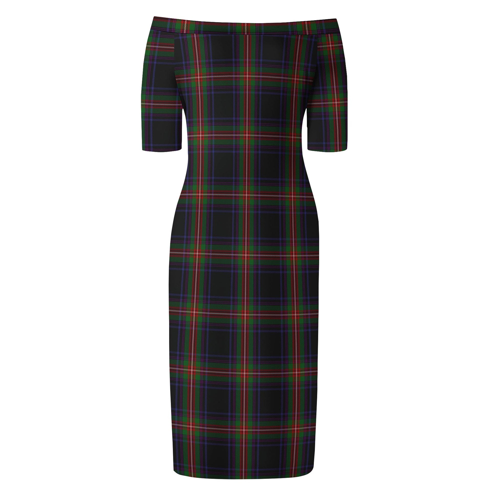 Watt Tartan Off Shoulder Lady Dress - Tartanvibesclothing
