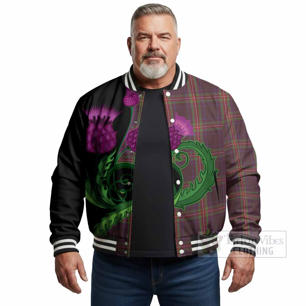 Watt Tartan Baseball Jacket Traditional Scottish Thistle