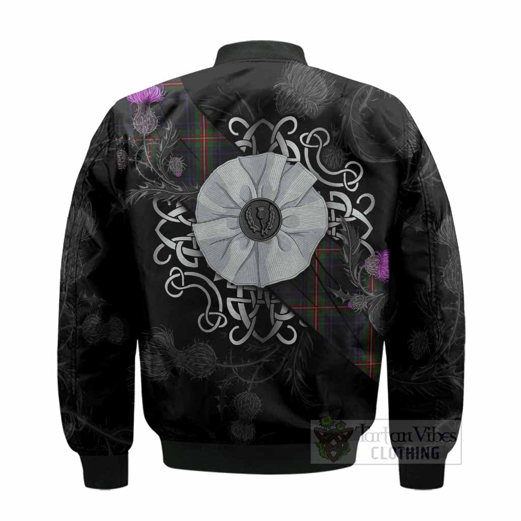 Watt Tartan Bomber Jacket Jacobite White Rose - Tartan Vibes Clothing
