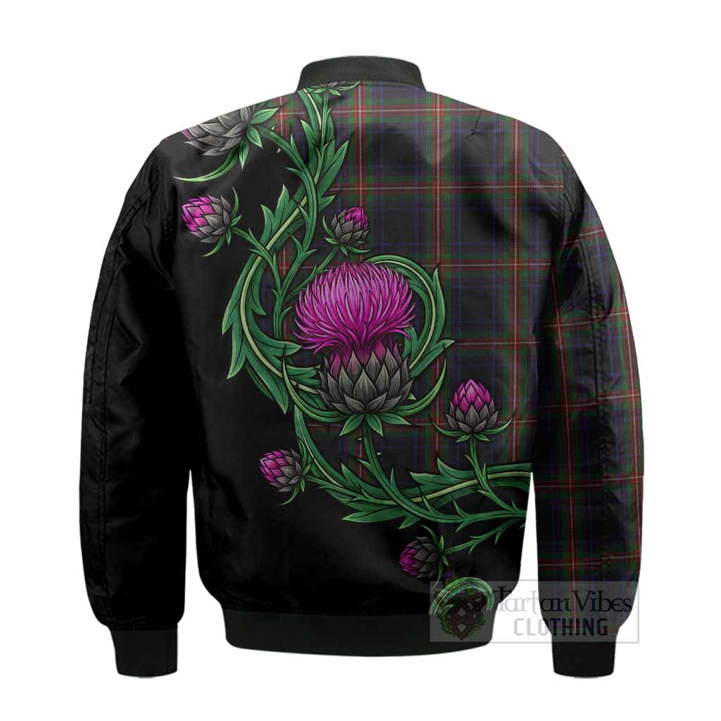 Watt Tartan Bomber Jacket Resilient Scottish Thistle - Tartan Vibes Clothing