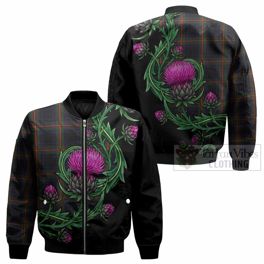 Watt Tartan Bomber Jacket Resilient Scottish Thistle - Tartan Vibes Clothing
