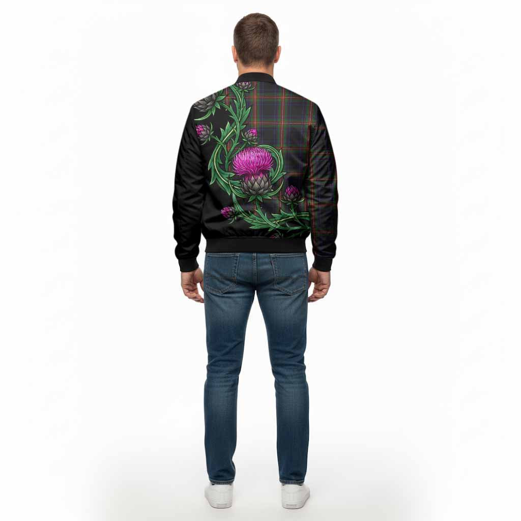 Watt Tartan Bomber Jacket Resilient Scottish Thistle - Tartan Vibes Clothing