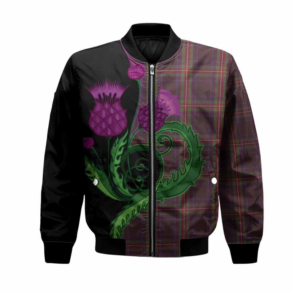 Watt Tartan Bomber Jacket Traditional Scottish Thistle