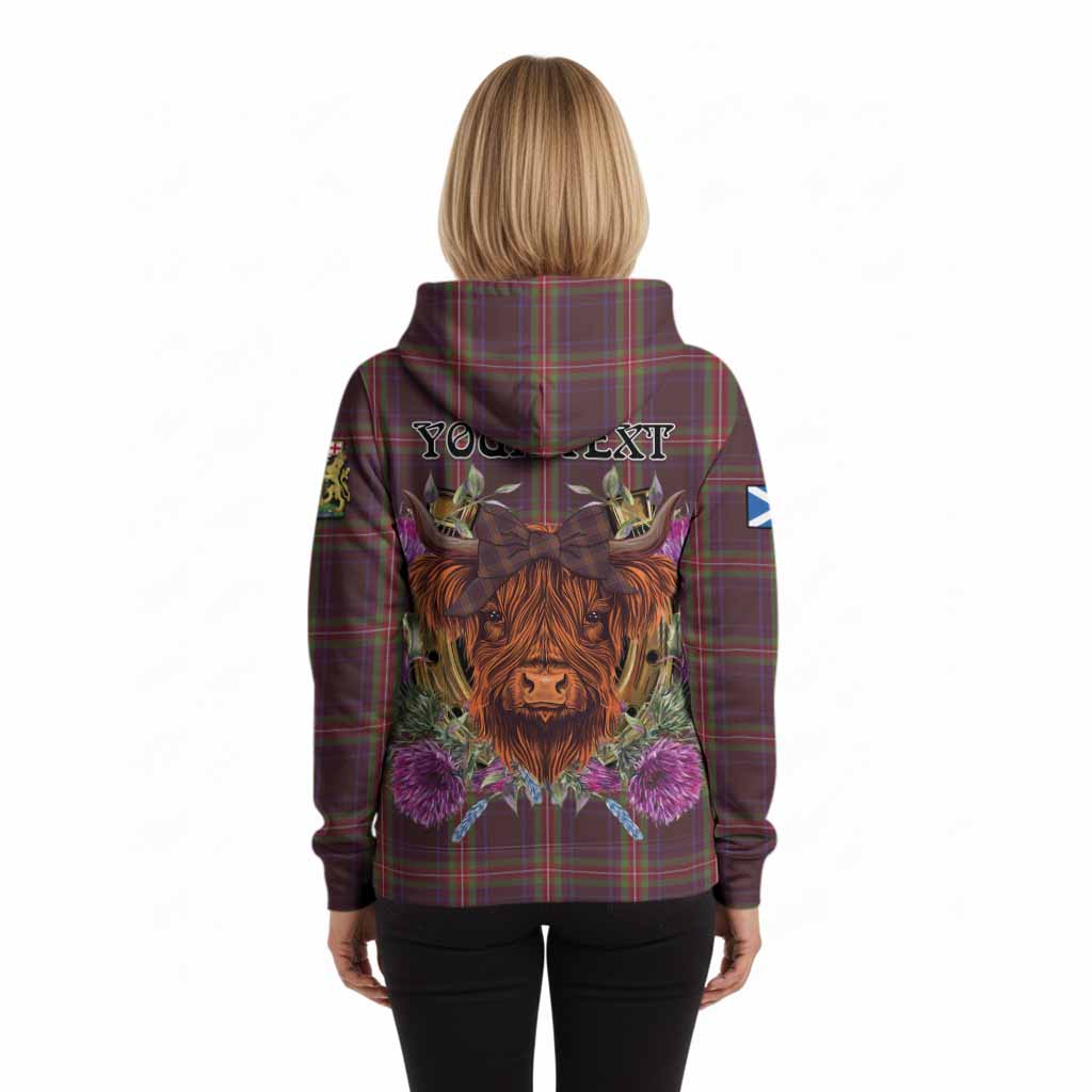 Watt Tartan Hoodie Scottish Thistle Heilan Coo