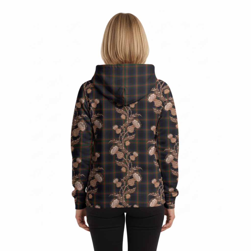 Watt Tartan Hoodie Seamless Scottish Thistle Flowers