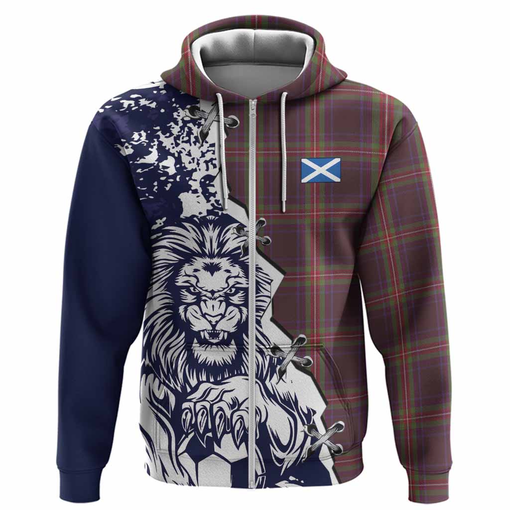 Watt Tartan Scottish Hoodie Angry Lion With Soccer Ball Style