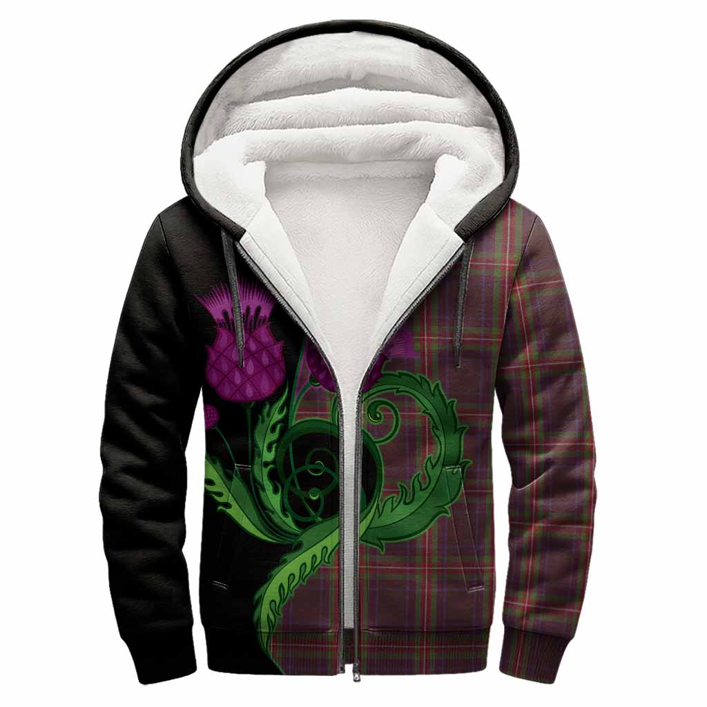 Watt Tartan Sherpa Hoodie Traditional Scottish Thistle