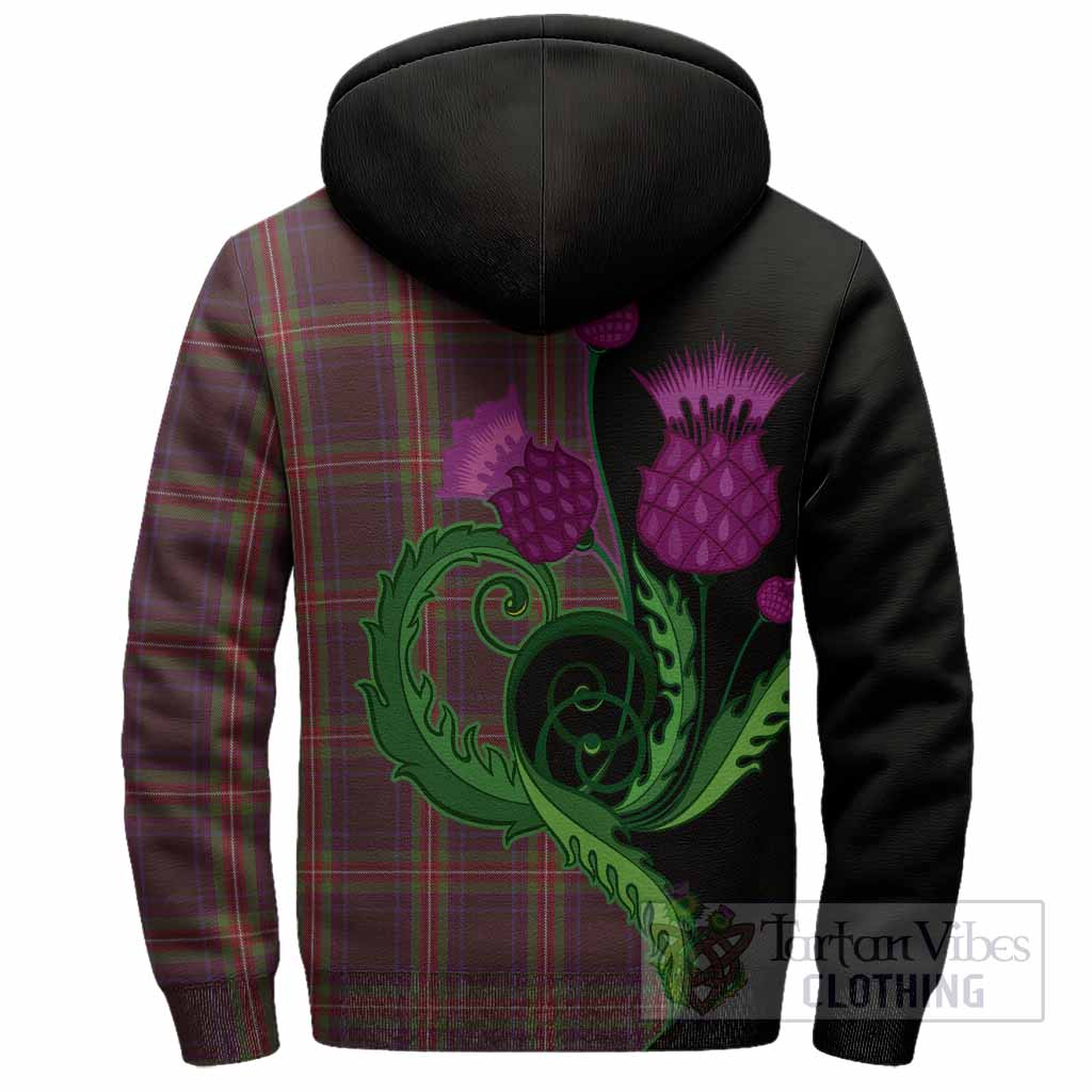 Watt Tartan Sherpa Hoodie Traditional Scottish Thistle