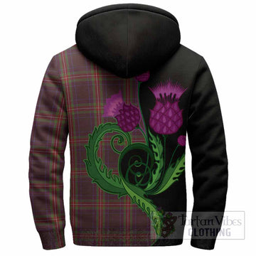 Watt Tartan Sherpa Hoodie Traditional Scottish Thistle