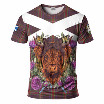 Watt Tartan T-Shirt Scottish Thistle Heilan Coo