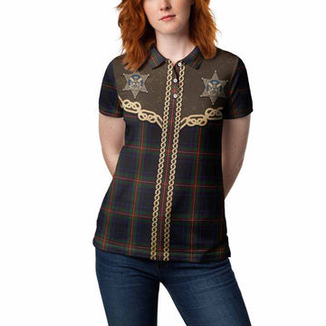 Watt Tartan Women Polo Shirt Bigfoot Riding The Kelpie Monster