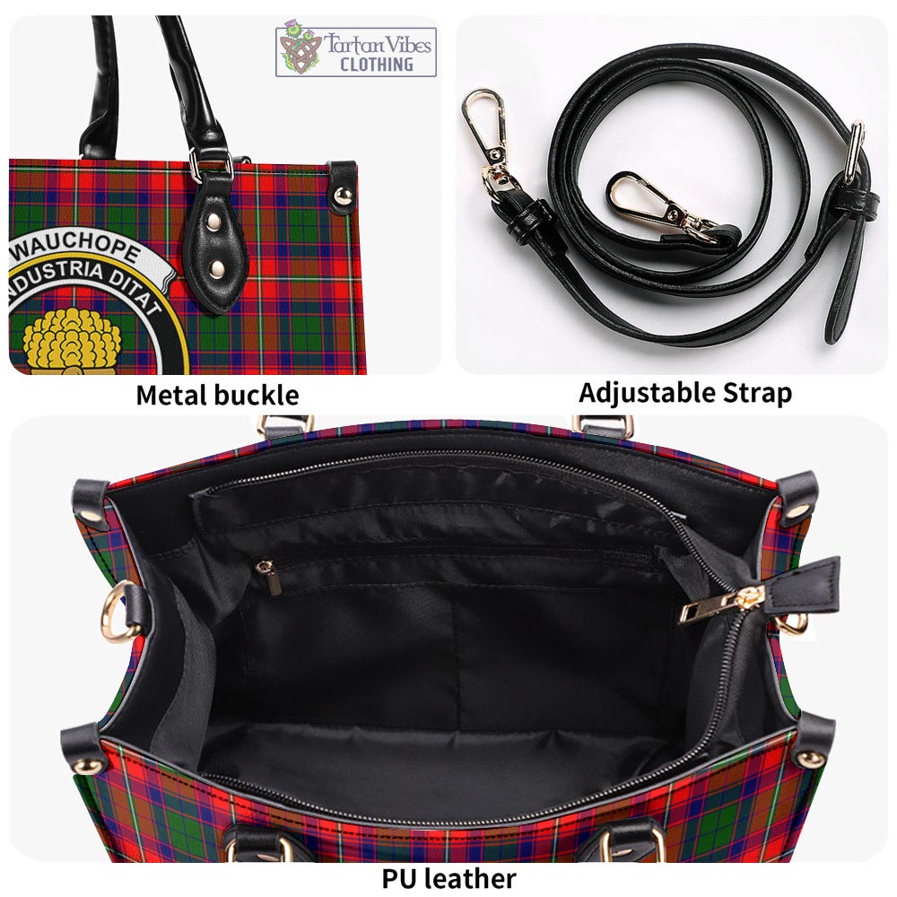 Wauchope Tartan Luxury Leather Handbags with Family Crest - Tartan Vibes Clothing
