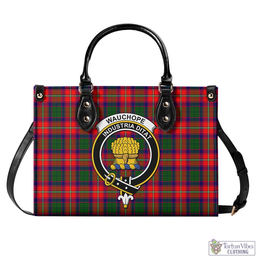 Wauchope Tartan Luxury Leather Handbags with Family Crest - Tartan Vibes Clothing