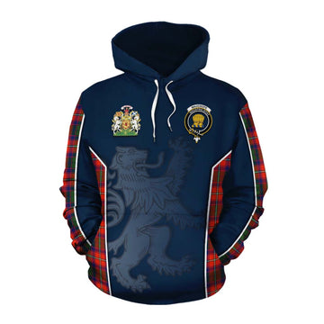 Wauchope Tartan Cotton Hoodie with Family Crest and Lion Rampant Vibes Sport Style Pullover Hoodie XS - Tartan Vibes Clothing