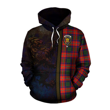 Tartan Vibes Clothing Wauchope Tartan Family Crest Cotton Hoodie Alba Gu Brath Be Brave Lion Ancient Style