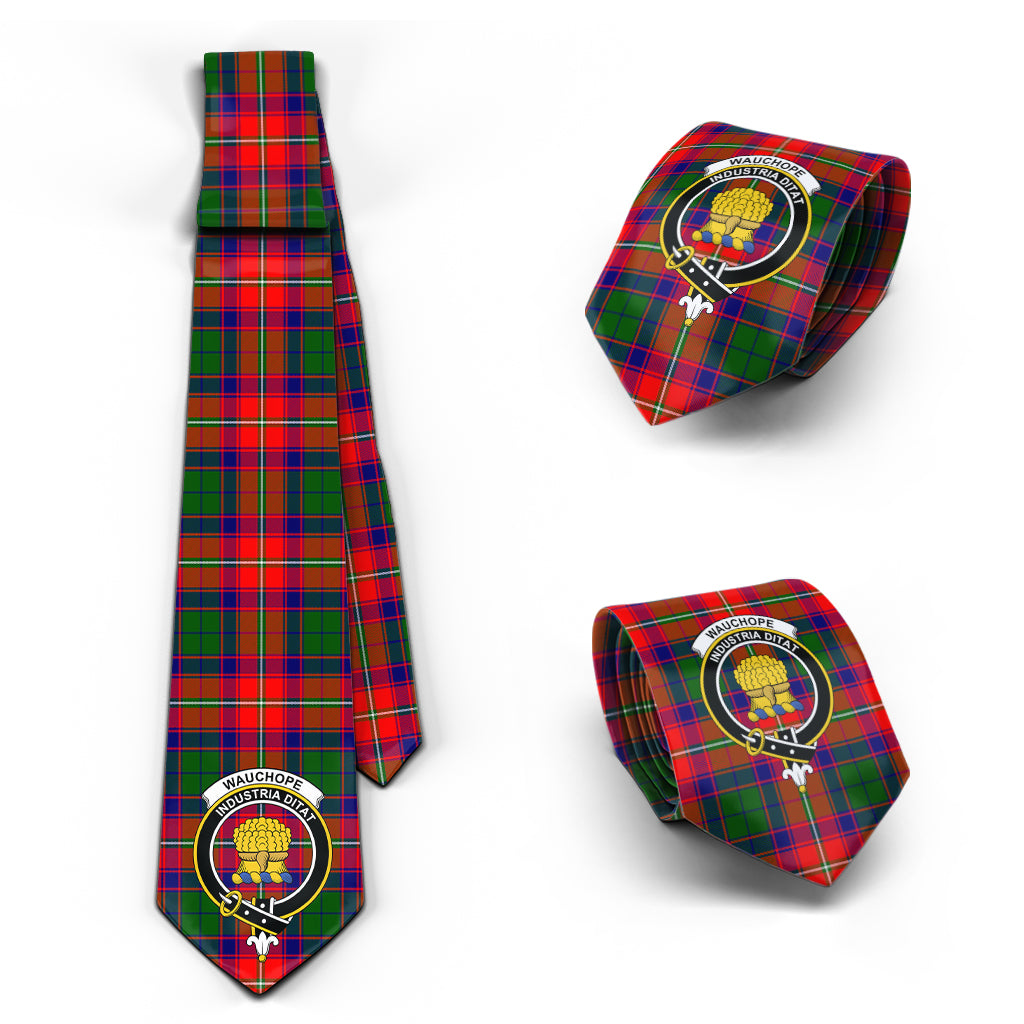 Wauchope Tartan Classic Necktie with Family Crest Necktie One Size - Tartan Vibes Clothing