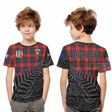 Wauchope Crest Tartan Kid T-Shirt with New Zealand Silver Fern Half Style Youth XL Size14 - Tartan Vibes Clothing