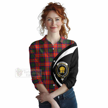 Wauchope Tartan Women's Casual Shirt with Family Crest Circle Style Female - Tartan Vibes Clothing