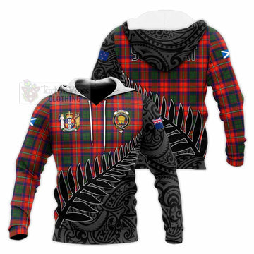 Wauchope Crest Tartan Knitted Hoodie with New Zealand Silver Fern Half Style Unisex Knitted Pullover Hoodie - Tartan Vibes Clothing