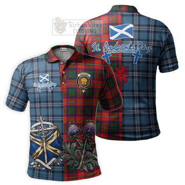 Wauchope Tartan Polo Shirt Happy St. Andrew's Day Half Tartan Style Kid - Tartan Vibes Clothing