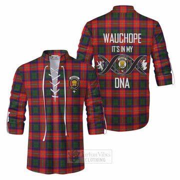 Wauchope Tartan Ghillie Kilt Shirt with Family Crest DNA In Me Style Men - Tartan Vibes Clothing