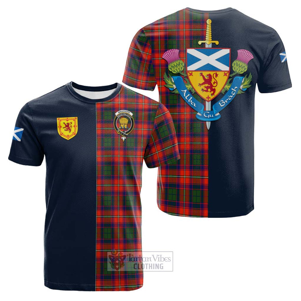 Wauchope Tartan Cotton T-shirt Alba with Scottish Lion Royal Arm Half Style Kid's Shirt - Tartan Vibes Clothing